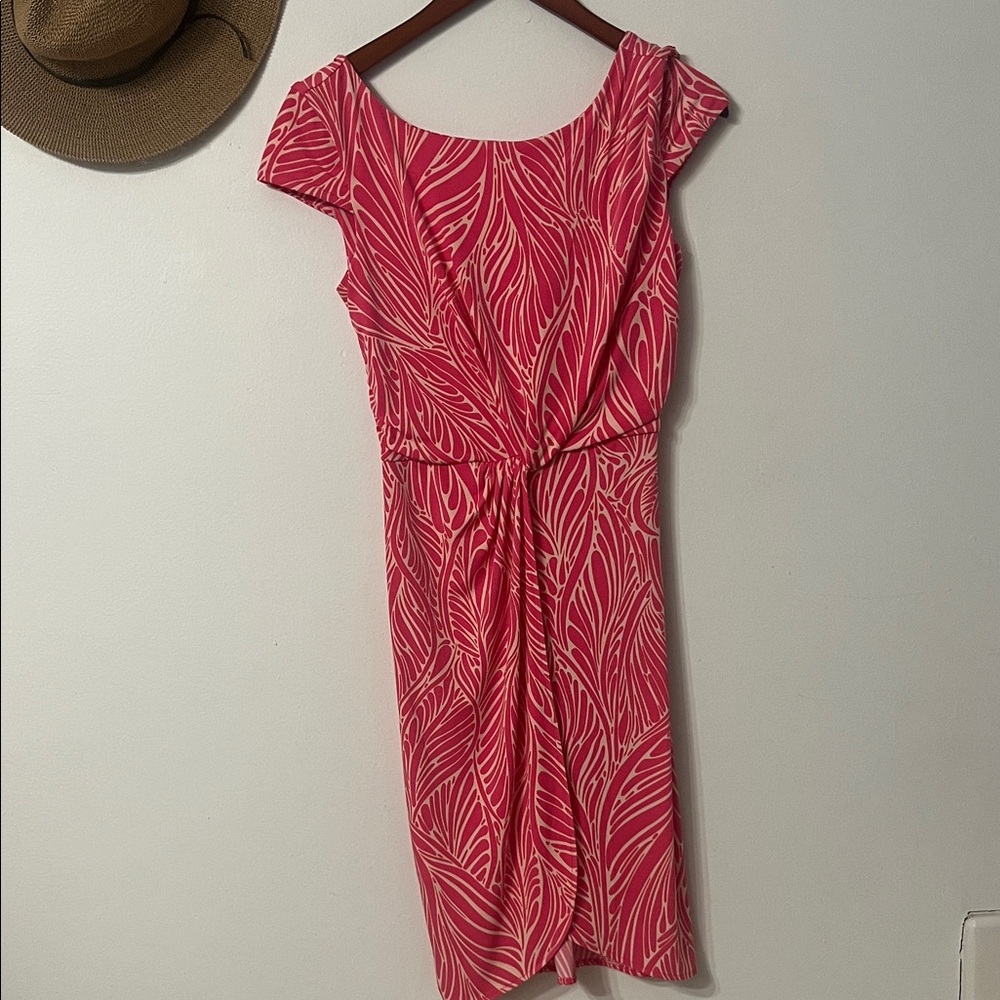 Victoria's Secret Pink Leaf-Pattern Tie-Front Dress